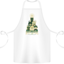 Merry Catmas Funny Cats Forming Xmas Tree Cotton Apron 100% Organic White