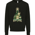 Merry Catmas Funny Cats Forming Xmas Tree Kids Sweatshirt Jumper Black