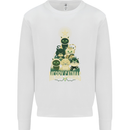 Merry Catmas Funny Cats Forming Xmas Tree Kids Sweatshirt Jumper White