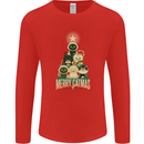 Merry Catmas Funny Cats Forming Xmas Tree Mens Long Sleeve T-Shirt Red