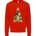 Merry Catmas Funny Cats Forming Xmas Tree Mens Sweatshirt Jumper Bright Red