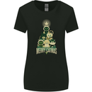 Merry Catmas Funny Cats Forming Xmas Tree Womens Wider Cut T-Shirt Black
