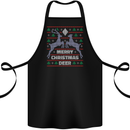 Merry Christmas Deer Funny Xmas Cotton Apron 100% Organic Black