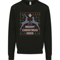 Merry Christmas Deer Funny Xmas Kids Sweatshirt Jumper Black