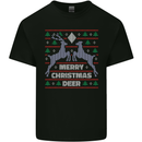 Merry Christmas Deer Funny Xmas Kids T-Shirt Childrens Black