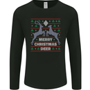 Merry Christmas Deer Funny Xmas Mens Long Sleeve T-Shirt Black