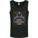Merry Christmas Deer Funny Xmas Mens Vest Tank Top Black