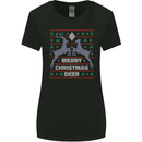 Merry Christmas Deer Funny Xmas Womens Wider Cut T-Shirt Black