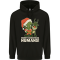 Merry Christmas Humans Funny Alien & Rudolf Xmas Childrens Kids Hoodie Black