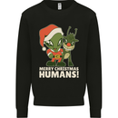 Merry Christmas Humans Funny Alien & Rudolf Xmas Kids Sweatshirt Jumper Black