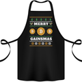Merry Gainsmath Christmas Crypto Xmas Bitcoin Cotton Apron 100% Organic Black