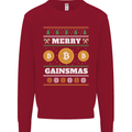 Merry Gainsmath Christmas Crypto Xmas Bitcoin Kids Sweatshirt Jumper Red