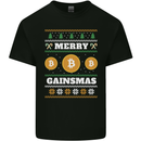 Merry Gainsmath Christmas Crypto Xmas Bitcoin Kids T-Shirt Childrens Black