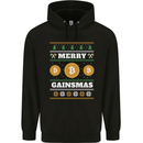 Merry Gainsmath Christmas Crypto Xmas Bitcoin Mens 80% Cotton Hoodie Black