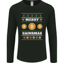 Merry Gainsmath Christmas Crypto Xmas Bitcoin Mens Long Sleeve T-Shirt Black