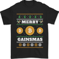 Merry Gainsmath Christmas Crypto Xmas Bitcoin Mens T-Shirt 100% Cotton Black