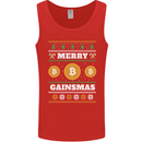 Merry Gainsmath Christmas Crypto Xmas Bitcoin Mens Vest Tank Top Red