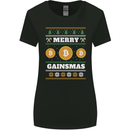 Merry Gainsmath Christmas Crypto Xmas Bitcoin Womens Wider Cut T-Shirt Black