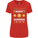 Merry Gainsmath Christmas Crypto Xmas Bitcoin Womens Wider Cut T-Shirt Red