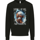 Merry Gears Steampunk Christmas Santa Xmas Kids Sweatshirt Jumper Black