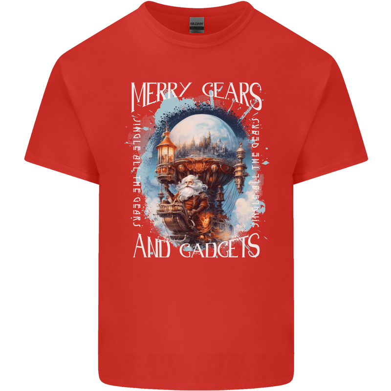 Merry Gears Steampunk Christmas Santa Xmas Kids T-Shirt Childrens Red