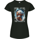 Merry Gears Steampunk Christmas Santa Xmas Womens Petite Cut T-Shirt Black
