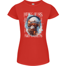 Merry Gears Steampunk Christmas Santa Xmas Womens Petite Cut T-Shirt Red