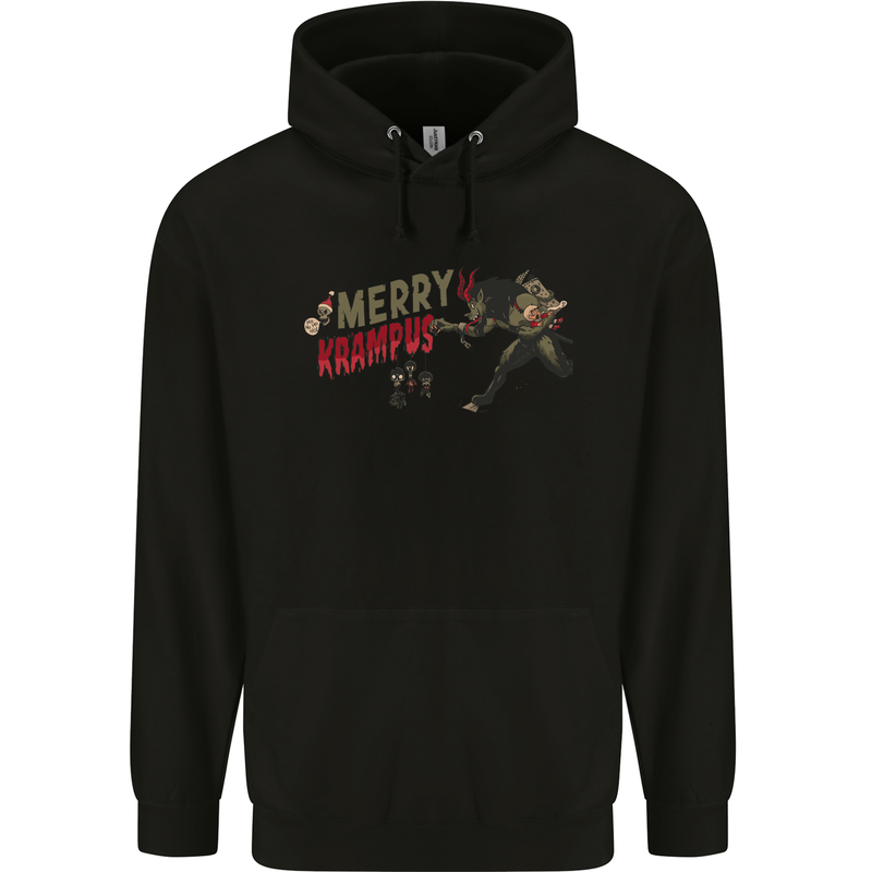 Merry Krampus Funny Christmas Xmas Childrens Kids Hoodie Black