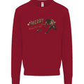 Merry Krampus Funny Christmas Xmas Kids Sweatshirt Jumper Red
