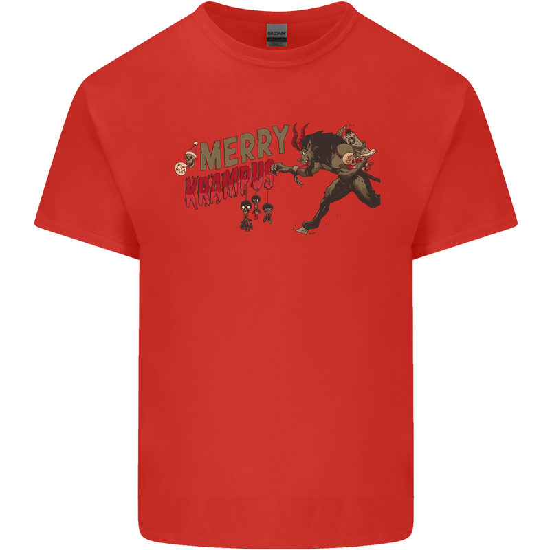 Merry Krampus Funny Christmas Xmas Mens Cotton T-Shirt Tee Top Red