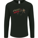Merry Krampus Funny Christmas Xmas Mens Long Sleeve T-Shirt Black