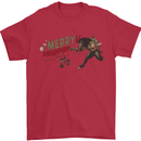 Merry Krampus Funny Christmas Xmas Mens T-Shirt 100% Cotton Red