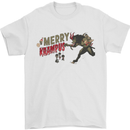 Merry Krampus Funny Christmas Xmas Mens T-Shirt 100% Cotton White
