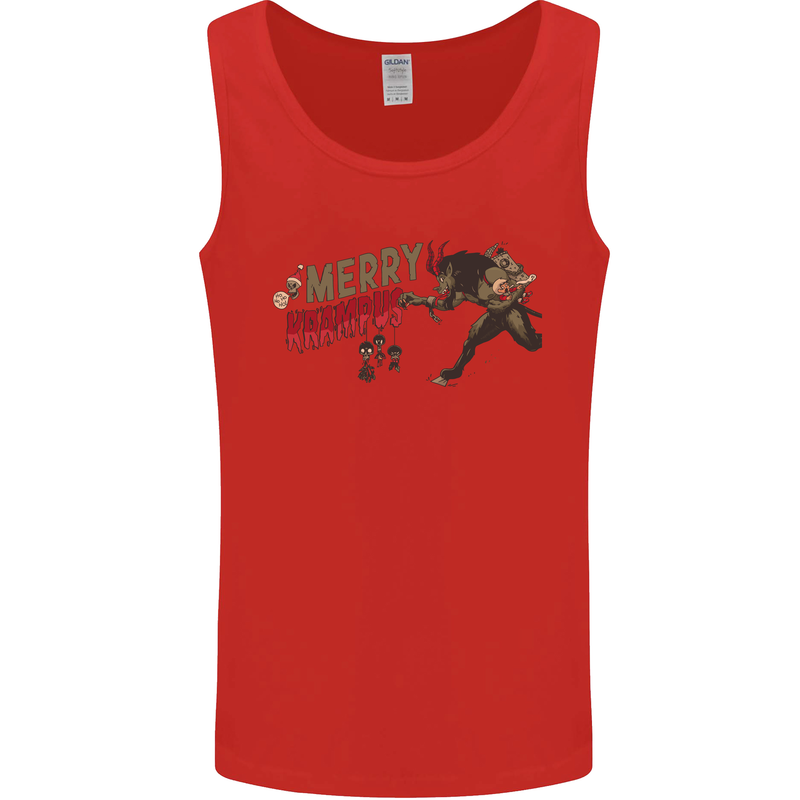 Merry Krampus Funny Christmas Xmas Mens Vest Tank Top Red
