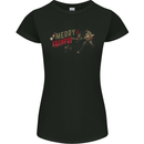 Merry Krampus Funny Christmas Xmas Womens Petite Cut T-Shirt Black