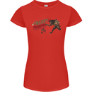 Merry Krampus Funny Christmas Xmas Womens Petite Cut T-Shirt Red