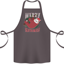 Merry Slothmas Funny Christmas Sloth Xmas Cotton Apron 100% Organic Dark Grey