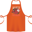 Merry Slothmas Funny Christmas Sloth Xmas Cotton Apron 100% Organic Orange