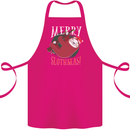 Merry Slothmas Funny Christmas Sloth Xmas Cotton Apron 100% Organic Pink