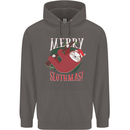 Merry Slothmas Funny Christmas Sloth Xmas Mens 80% Cotton Hoodie Charcoal