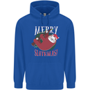 Merry Slothmas Funny Christmas Sloth Xmas Mens 80% Cotton Hoodie Royal Blue