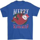 Merry Slothmas Funny Christmas Sloth Xmas Mens T-Shirt 100% Cotton Royal Blue