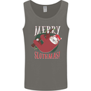 Merry Slothmas Funny Christmas Sloth Xmas Mens Vest Tank Top Charcoal