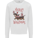 Merry Woofmas Funny Xmas Dog Kids Sweatshirt Jumper White