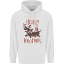 Merry Woofmas Funny Xmas Dog Mens 80% Cotton Hoodie White
