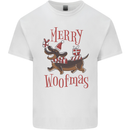 Merry Woofmas Funny Xmas Dog Mens Cotton T-Shirt Tee Top White