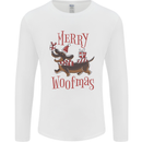 Merry Woofmas Funny Xmas Dog Mens Long Sleeve T-Shirt White