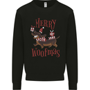 Merry Woofmas Funny Xmas Dog Mens Sweatshirt Jumper Black