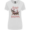 Merry Woofmas Funny Xmas Dog Womens Wider Cut T-Shirt White