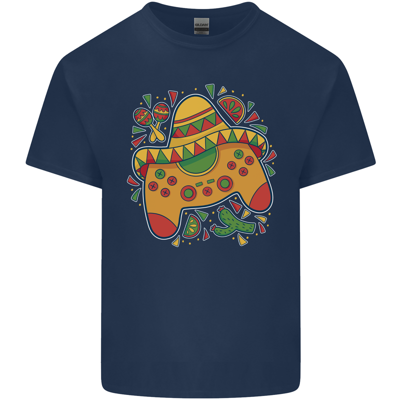 Mexican Joypad Gaming Video Games Joystick Mens Cotton T-Shirt Tee Top Navy Blue